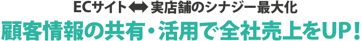 シナジー効果を高めよう!リアル店舗でネット活用!?ECサイトならではの商品点数の多さ、在庫管理のしやすさ、商品の探しやすさを活かしてリアル店舗のサービスをサポート。