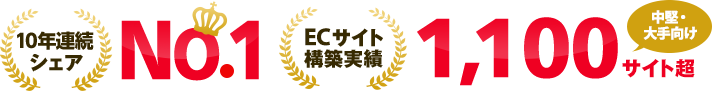 8年連続シェアNo.1 ECサイト構築実績1,000サイト超 中堅・大手向け
