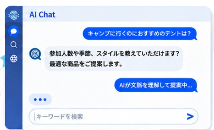 AIデジタルスタッフとの会話画面