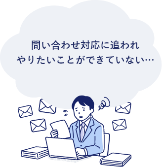 問合せ対応に追われやりたいことができていない…